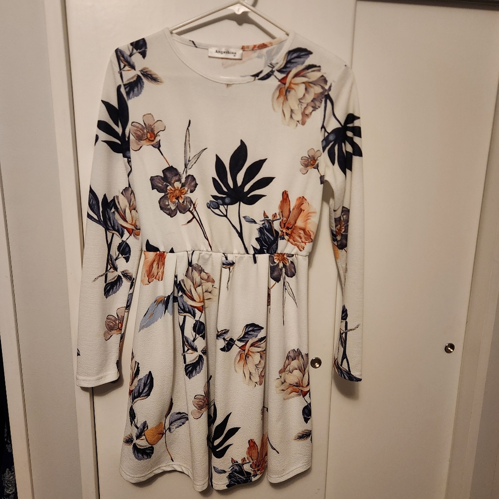Floral Long Sleeve Mini Dress